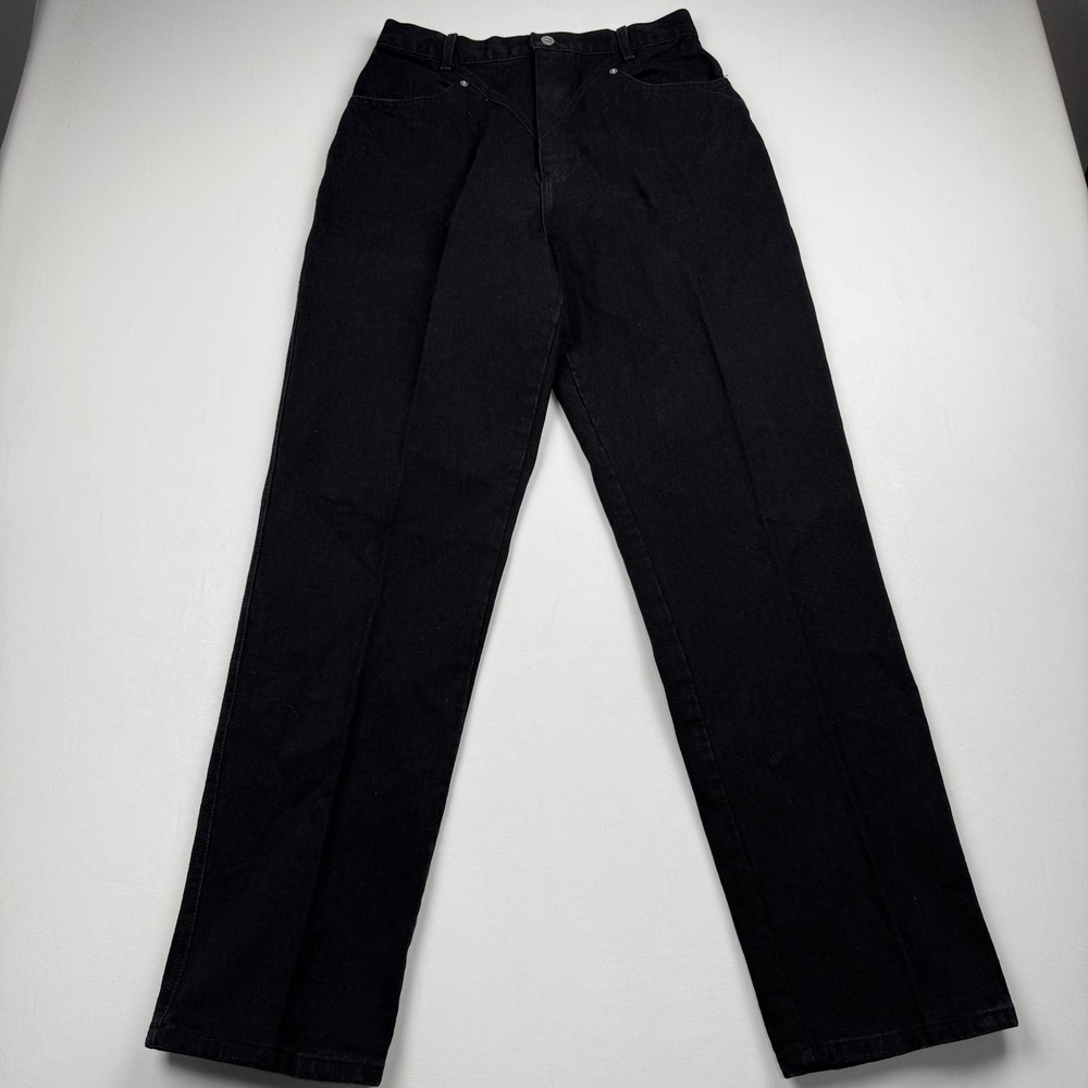 Ozark Mountain Jeans Women's 30x32 Black High Rise Straight Denim USA Bareback